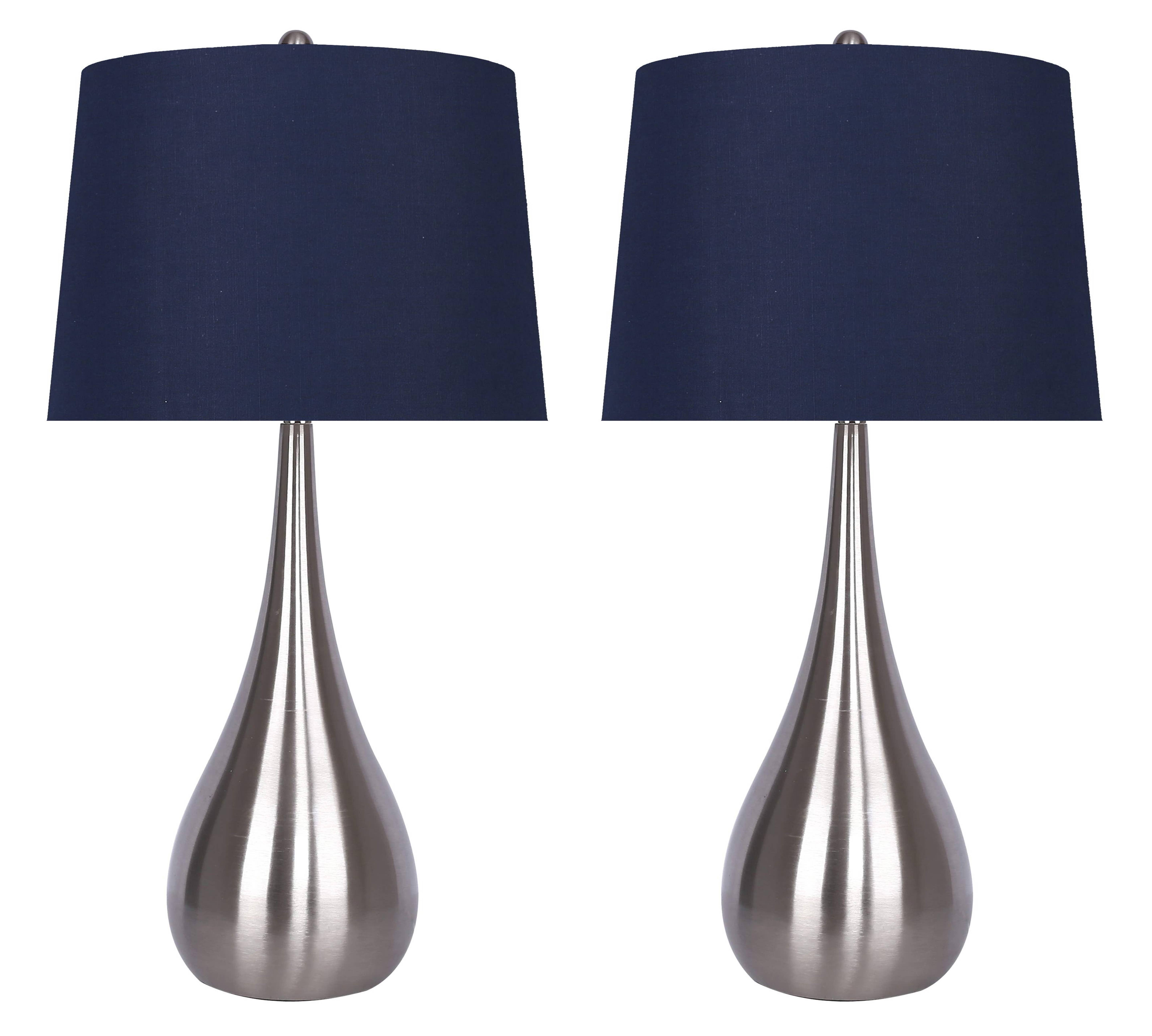 LumiSource and Grandview Gallery - Wholesale Accent/Desk Lamp - 29" Pebble Metal Table Lamps Teardrop Linen Shades (2PK)34