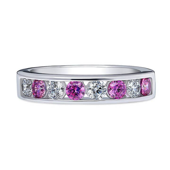 BERRICLE Sterling Silver Purple CZ Stackable Eternity Ring for wholesale by BERRICLE