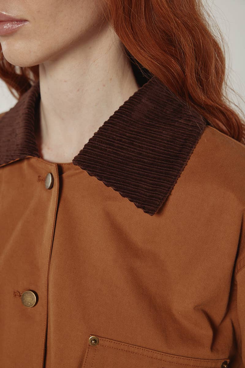 Brown Cotton worker jacket for wholesale on Faire13