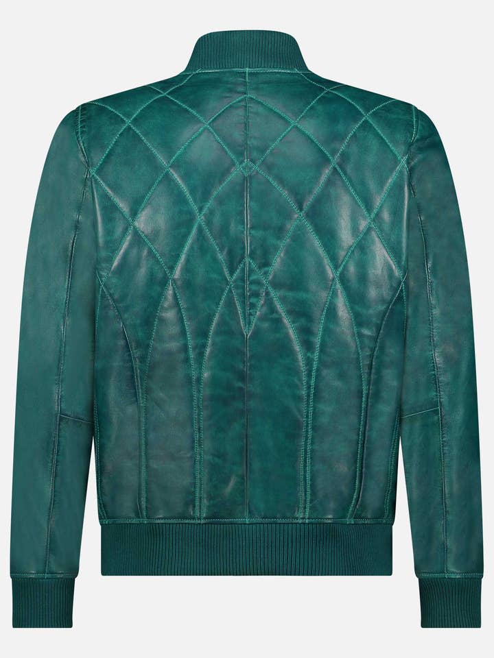 Amsterdam Heritage Men's - Vente Veste en cuir – homme - Edison | Blouson bomber en cuir matelassé1