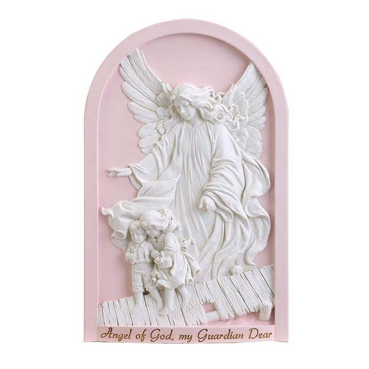 Guardian Angel Wall Plq-Girl for wholesale by Christian Brands Catholic