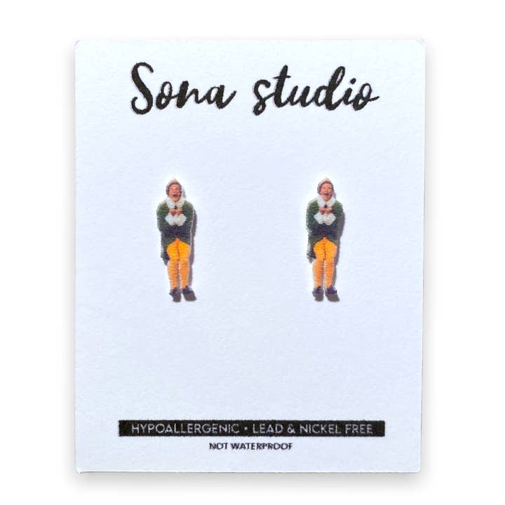 Santa, I know him! Elf Inspired Earrings for wholesale by Sona Studio