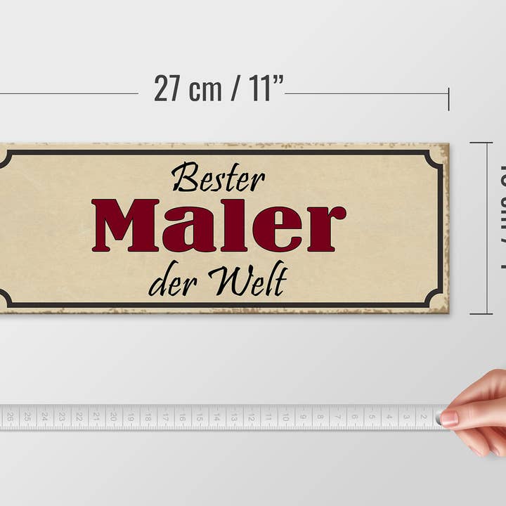 Femer - Wholesale Sign - Wooden sign saying 27x10cm best painter in the world work3