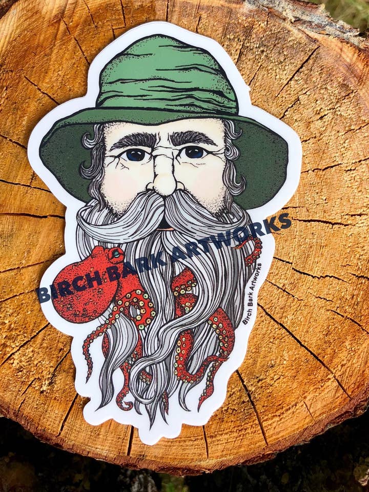 Alaskan Fisherman Sticker for wholesale by Birch Bark Artworks