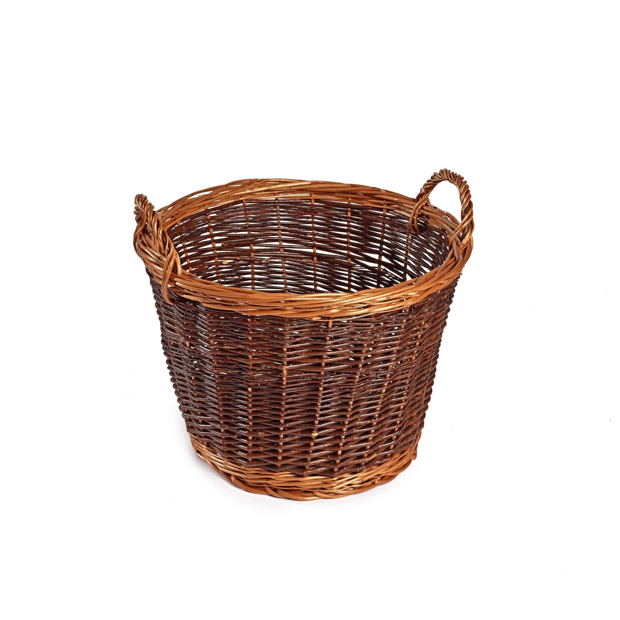 Gadsby – wholesale Basket – Large Two-Tone Wicker Willow Log Storage Basket0
