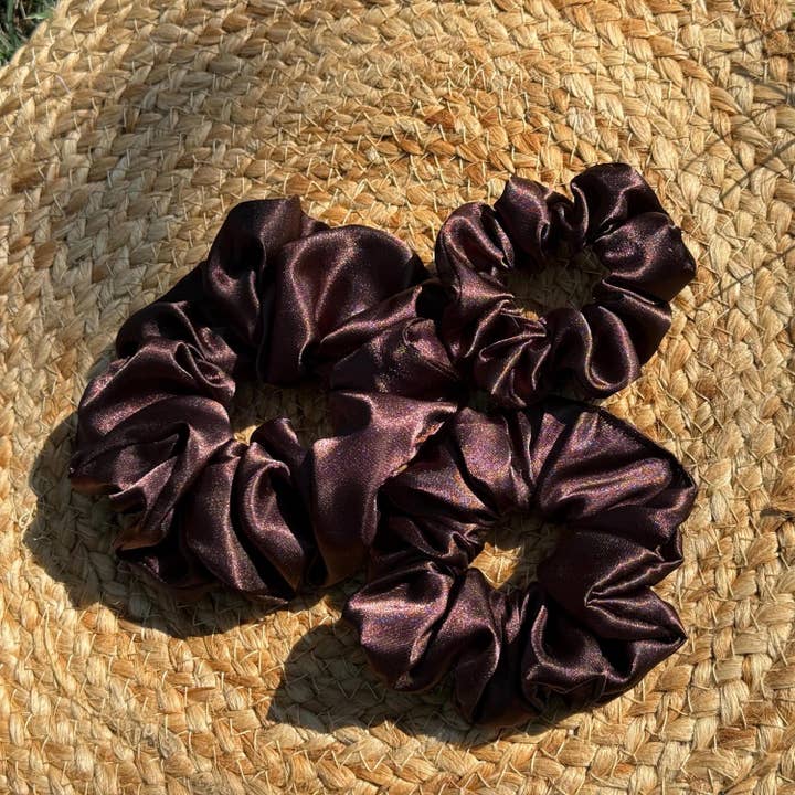 My Lavender Lane - Wholesale Scrunchie - Women’s - Autumnal Satin Scrunchies; Orange, Green and Brown
