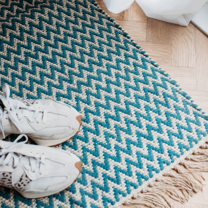 Lottie - ZigZag Weave återvunnen bomullsmatta för wholesale av SURREY STYLE