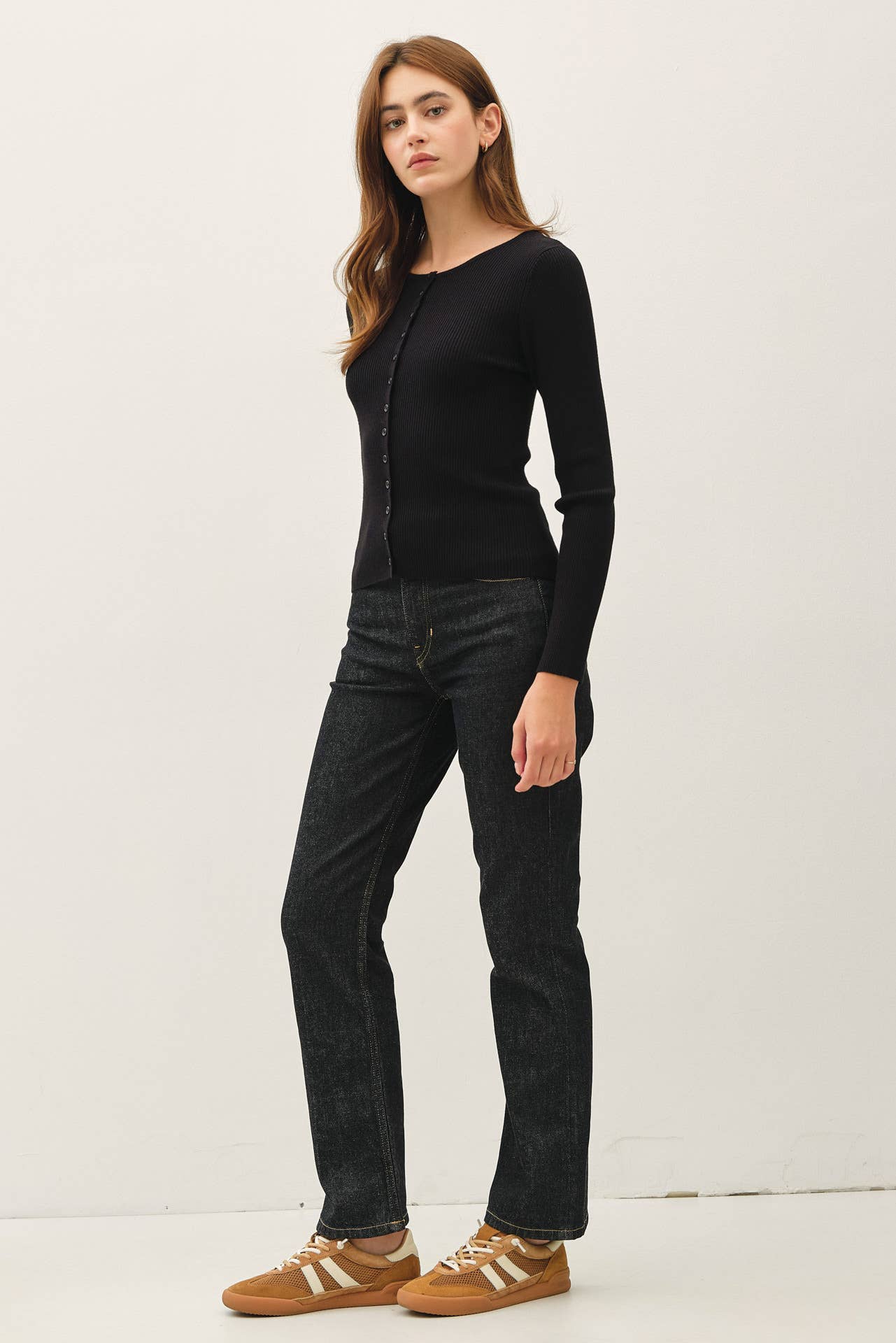 Be Cool - Wholesale Cardigan - Women's - RIBBED BUTTON UP CARDIGAN 2