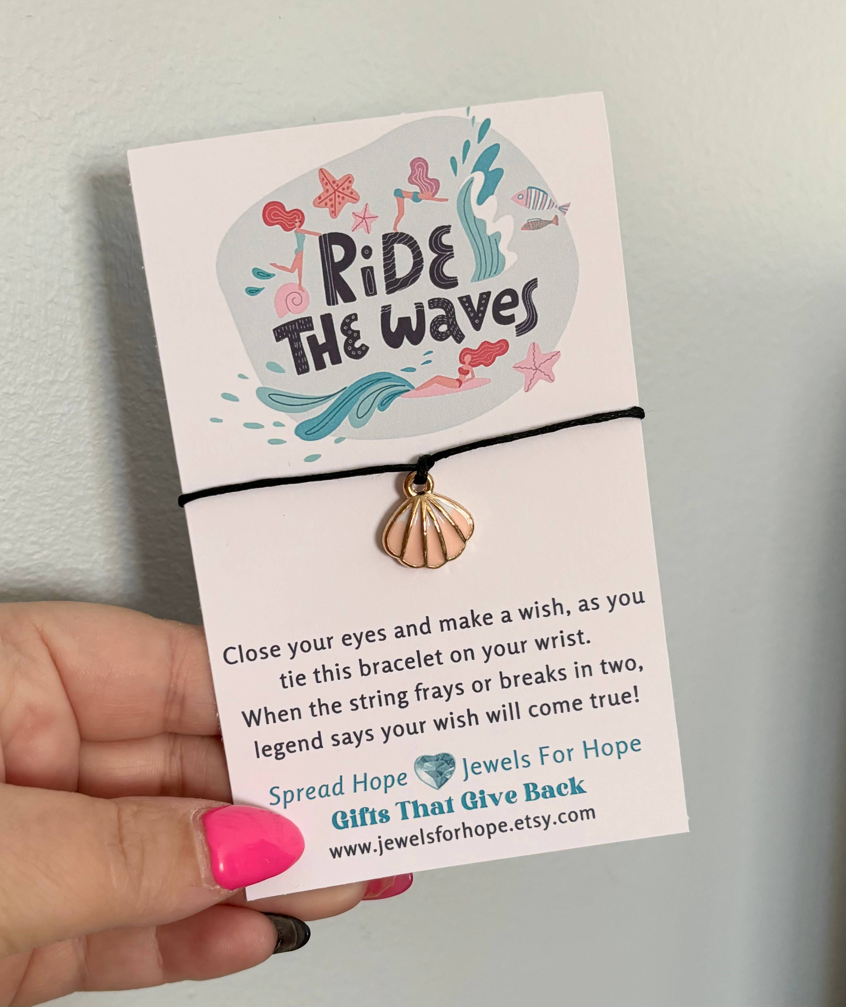 Jewels For Hope - Vente Bracelets à breloques/pendentifs - Bracelets de souhaits inspirants Surprise Set - Petits articles cadeaux10