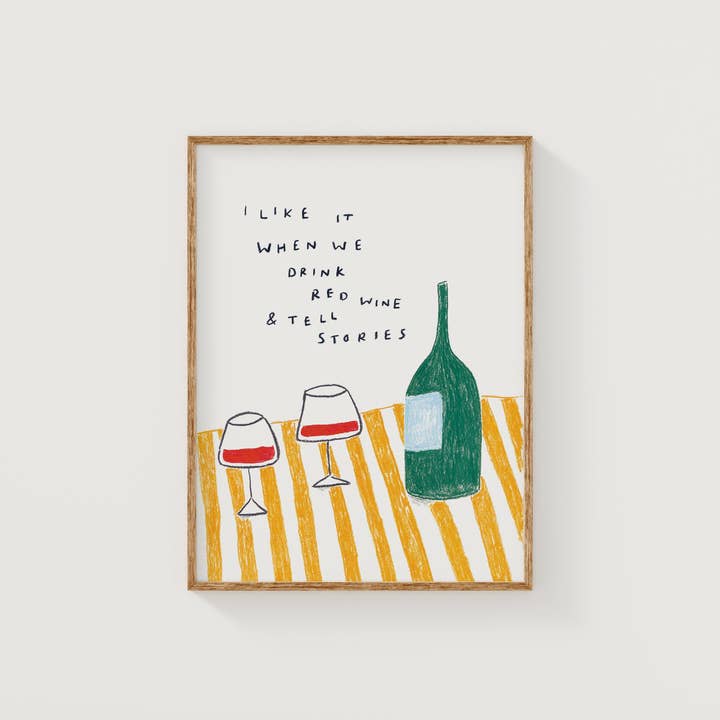 Oh Lightning – wholesale Art print – I Like it when we drink Wine Print1