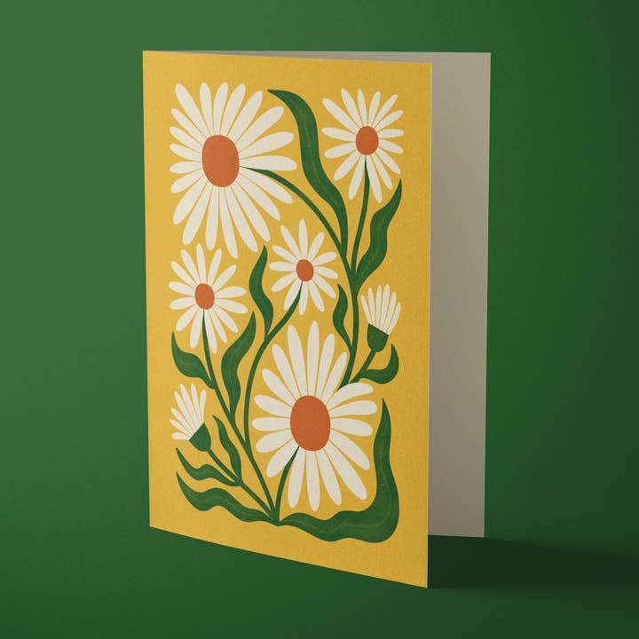 Bird & Co Studio – wholesale Everyday greeting card – Ox-Eye Daisy | Modern-Retro Floral Reusable Greeting Card1