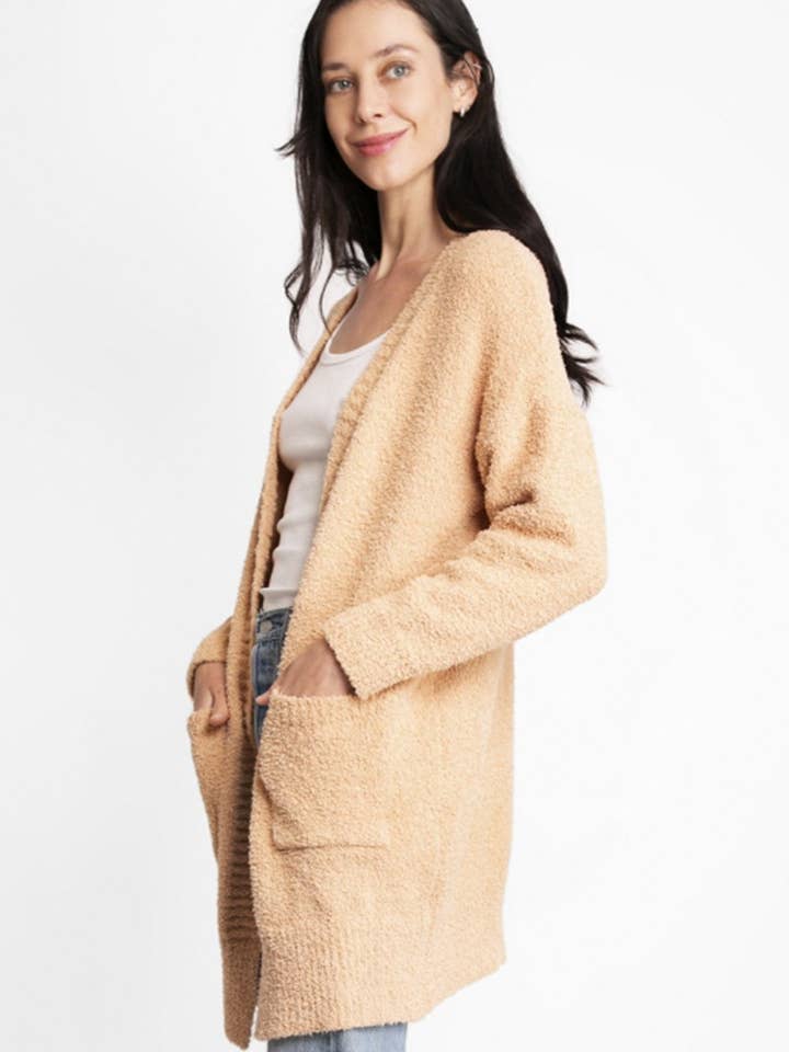 Fashion City - Wholesale Cardigan - Dames - Effen kleur luxe zacht vest met zakken13