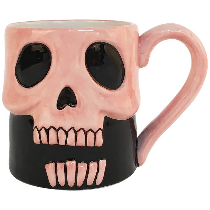 Blue Sky Clayworks - Wholesale Coffee Mug - PINK SKULL FIG MUG