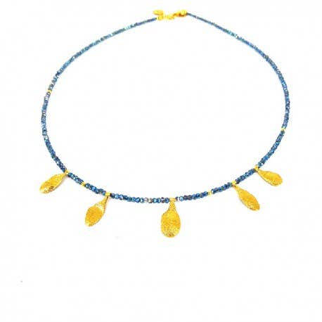 Collar Vidrio azul y Plata chapada para venta al por mayor de Korczynski Design Jewellery