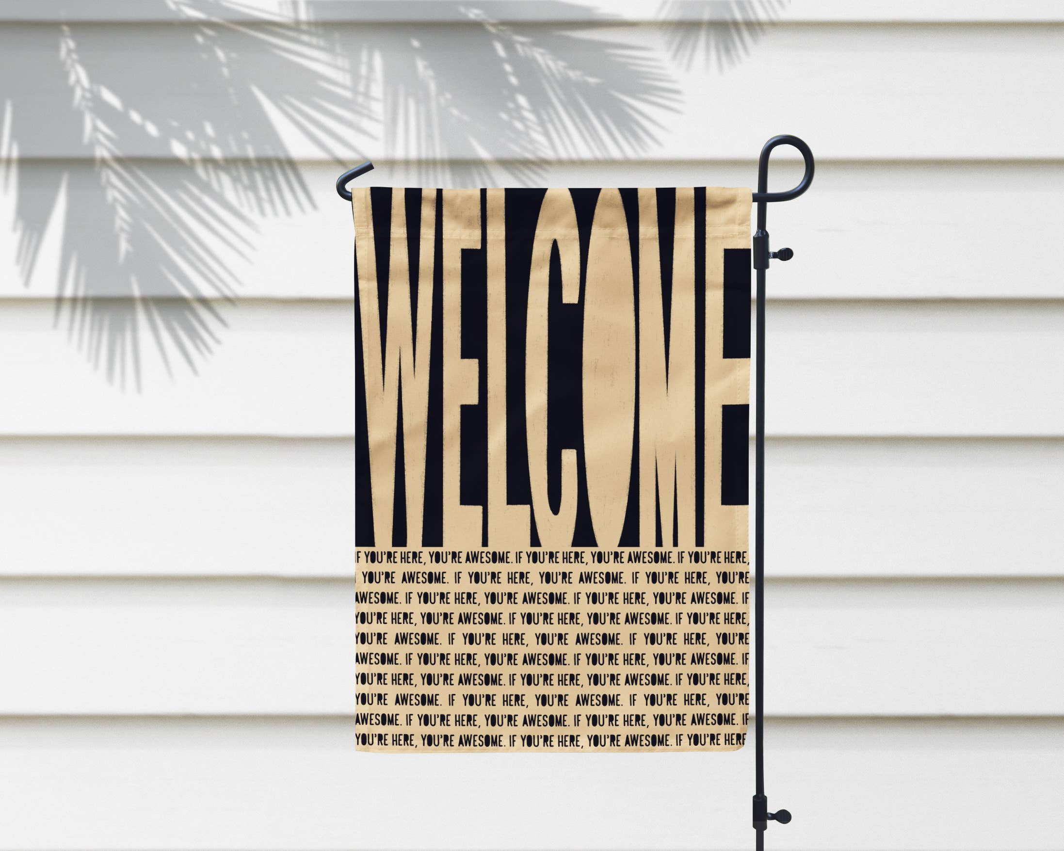 Declaration HOME - Wholesale Flag - Welcome! Cream Garden and House Flag - Double Sided0