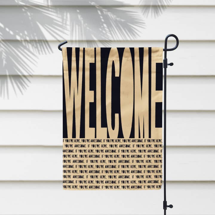 Declaration HOME - Wholesale Flag - Welcome! Cream Garden and House Flag - Double Sided