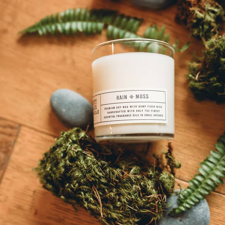 Happy Place Candle Co. – wholesale Jar/filled candle – Rain + Moss 9oz Candle2