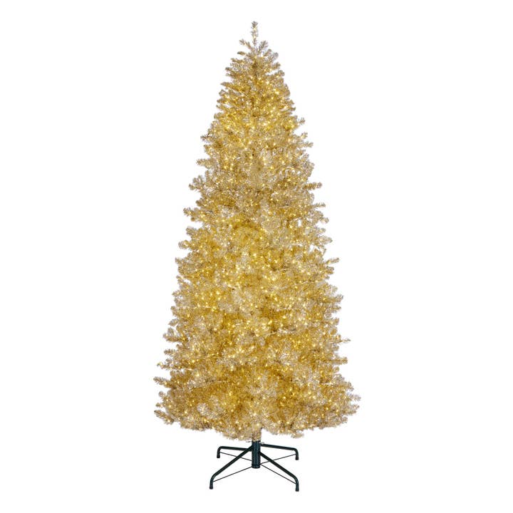 10 ft. Pre-Lit Christmas Platinum Metallic Tree with Warm White LED Infinity Lights for wholesale by National Tree Company