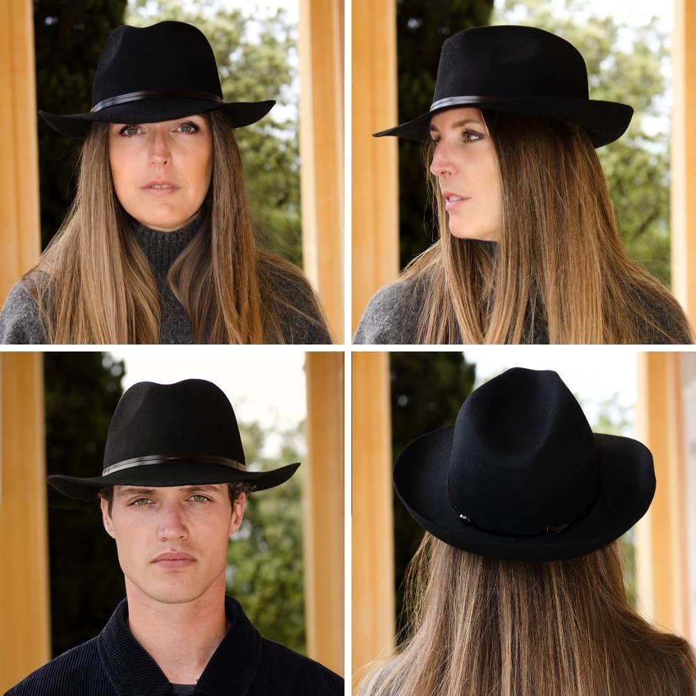 TRAVAUX EN COURS... – Großhandel Fedora-Hut – Damen – Filzhut mit Lederband und rohem Rand2