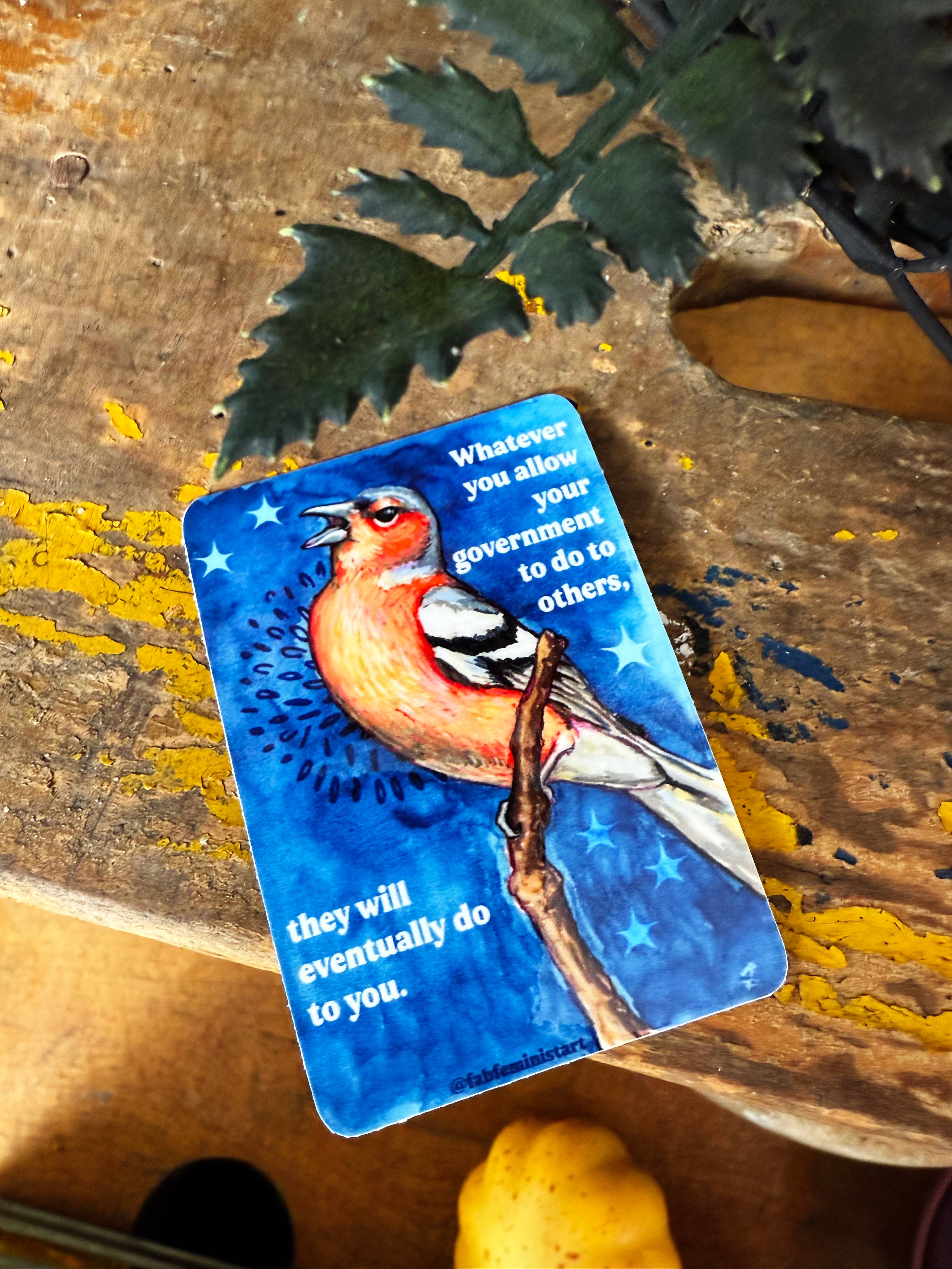 Fabulously Feminist - Wholesale Sticker - Whatever you allow your government to do to others: sticker1