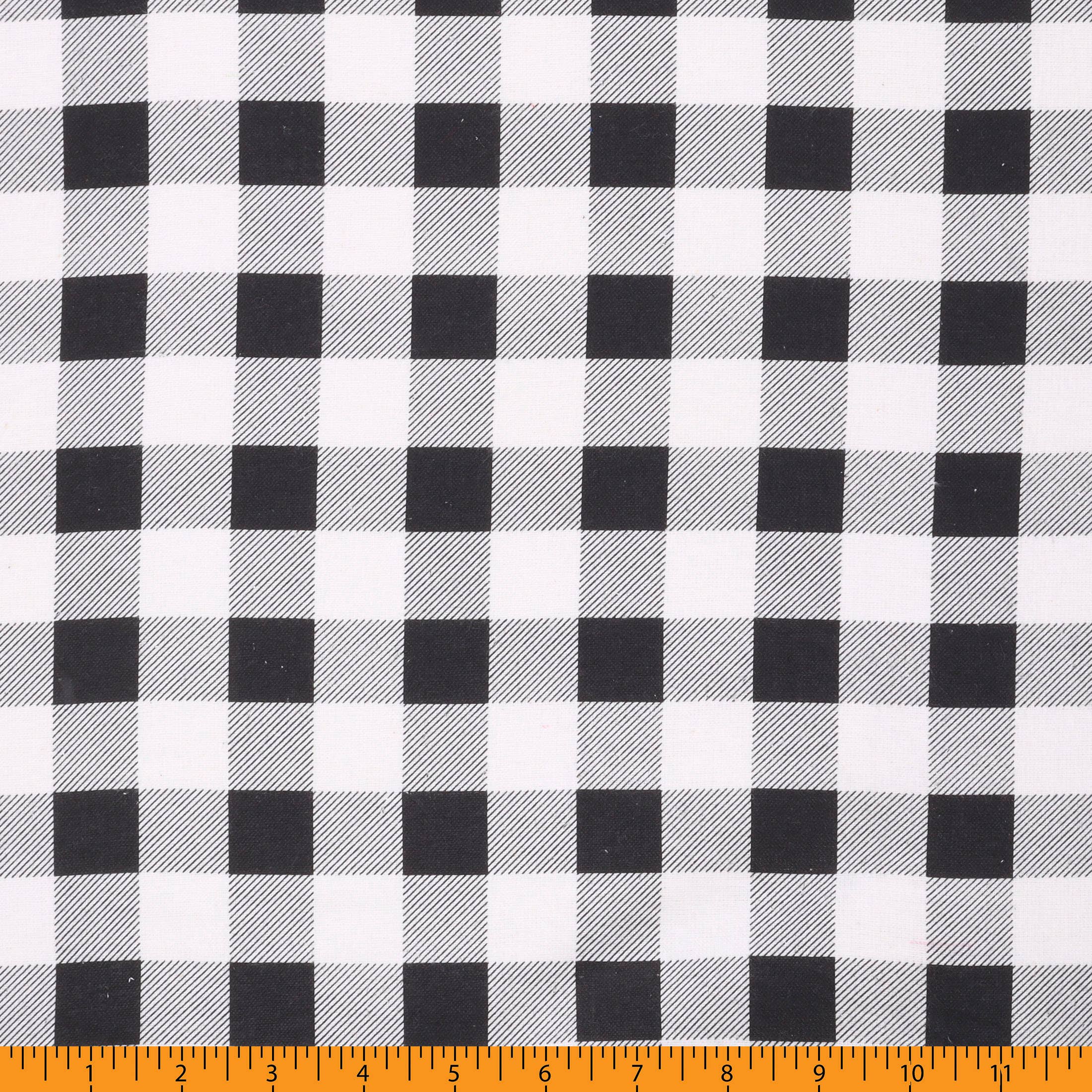 Mook Fabrics - Wholesale Fabric - Flannel 43/44" Buffalo Plaid 1" Fabric by the yard - Black0