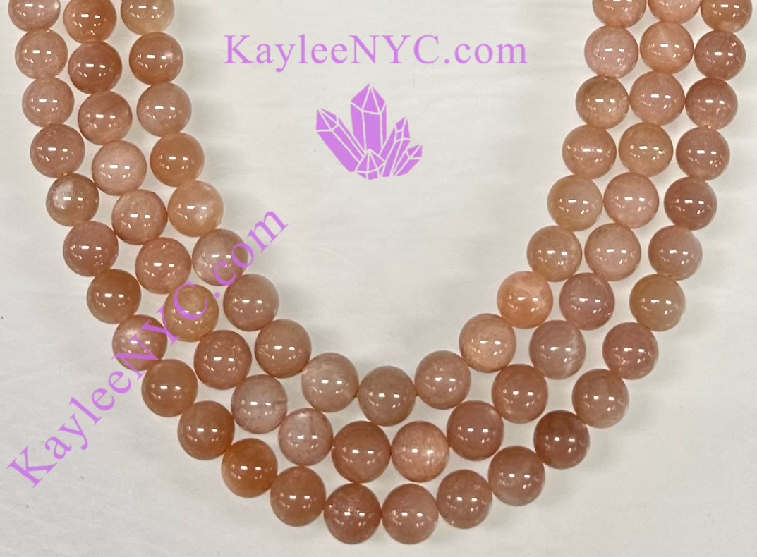 KayleeNYC - Wholesale Beads - 8mm Natural Peach Moonstone beads 15.5”1