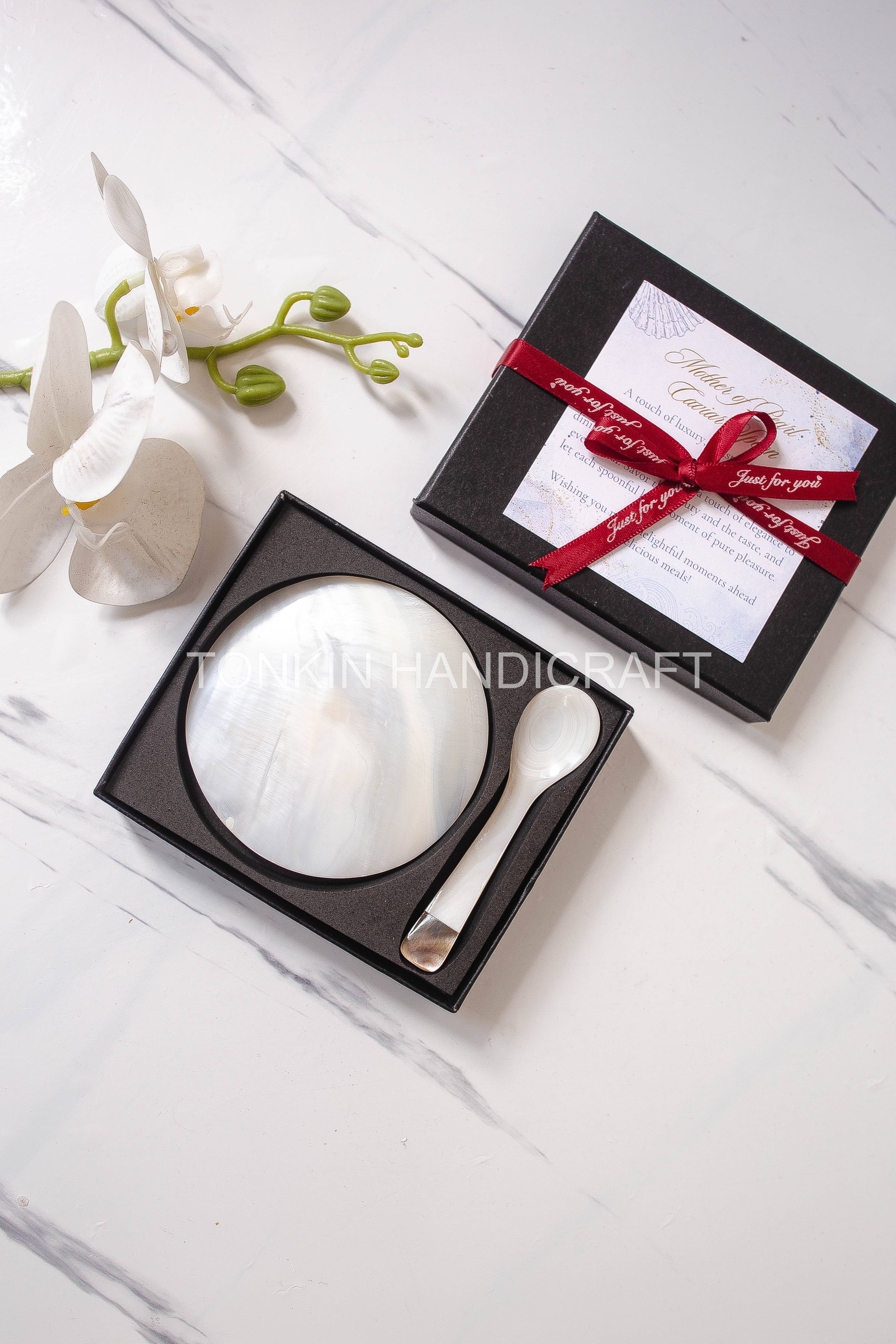 Tonkin Handicraft – Engroshandel Køkkenske – Gaveæske Perlemor Kaviarske & Tallerken 11