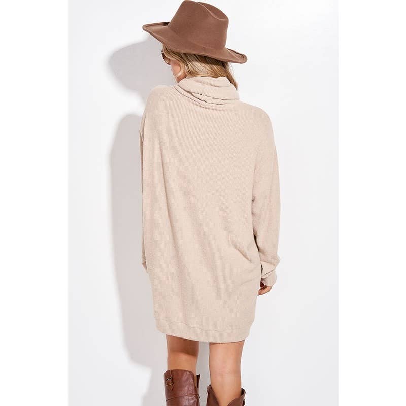 Phil Love - Wholesale Dress - Women's - Heart print rib knit Turtle neck tunic dress8