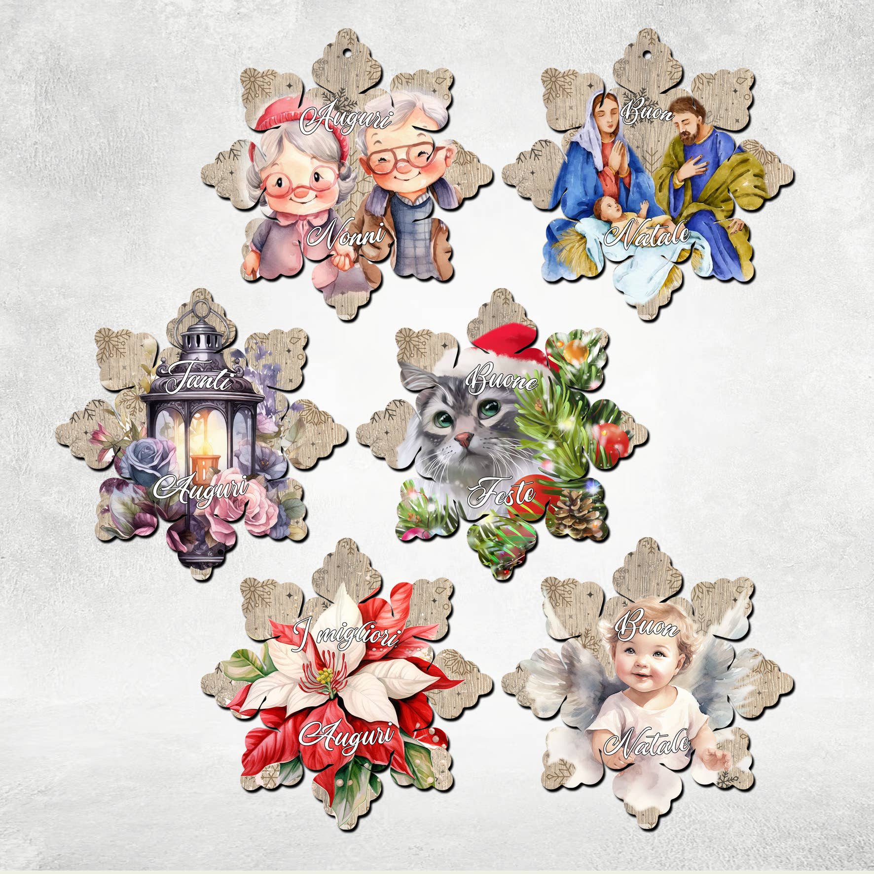 Desuite - Vente Lots de décorations - Set de 12 décorations flocon de neige de Noël1