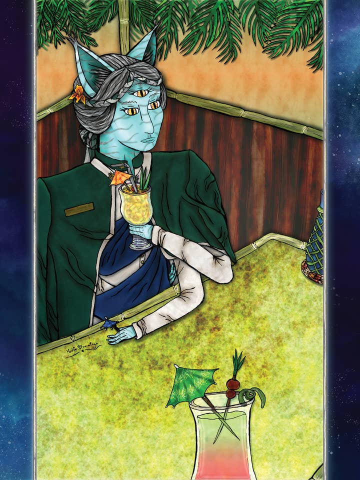 Aliens at a Tiki Bar | 11x17 Art Print for wholesale by PepTalk Productions, LLC