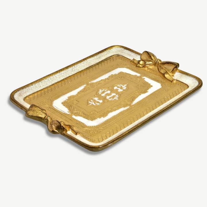 Via Graceffo - Wholesale Decorative Tray - Florentine Carved Rectangle Bow Tray, Made in Italy12