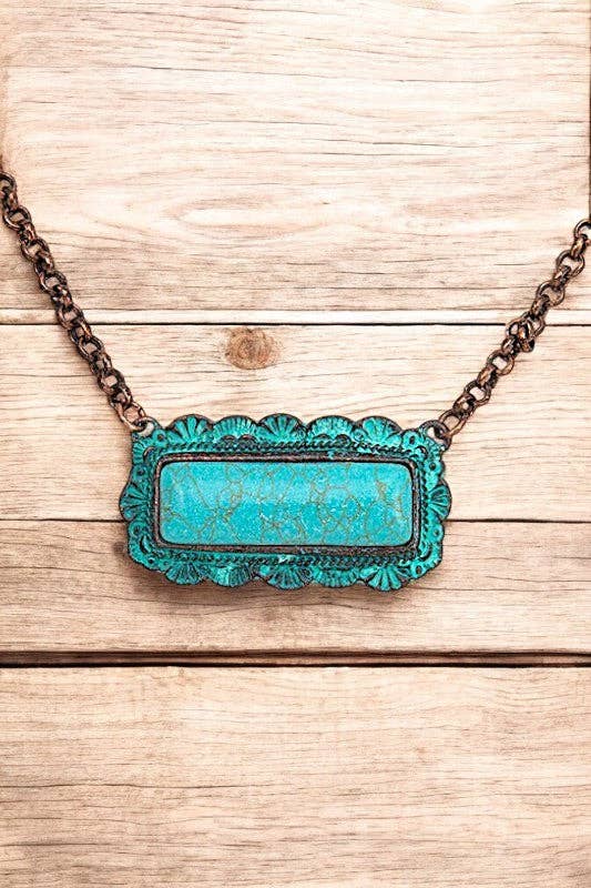 Andrea Bijoux – Großhandel Schmucksets – RECHTECKIGER GERAHMTER EDELSTEIN-ANHÄNGER-HALSKETTEN-SET3