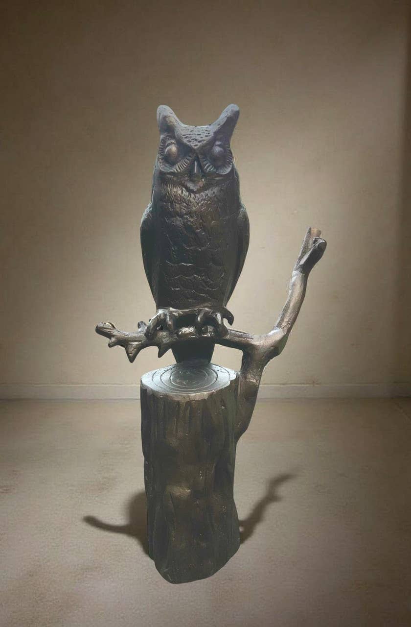 Sanyork Fair Trade - Wholesale Sculpture - Bronze Sculpture Gorgeous Detailed Owl Aluminum Cast 2