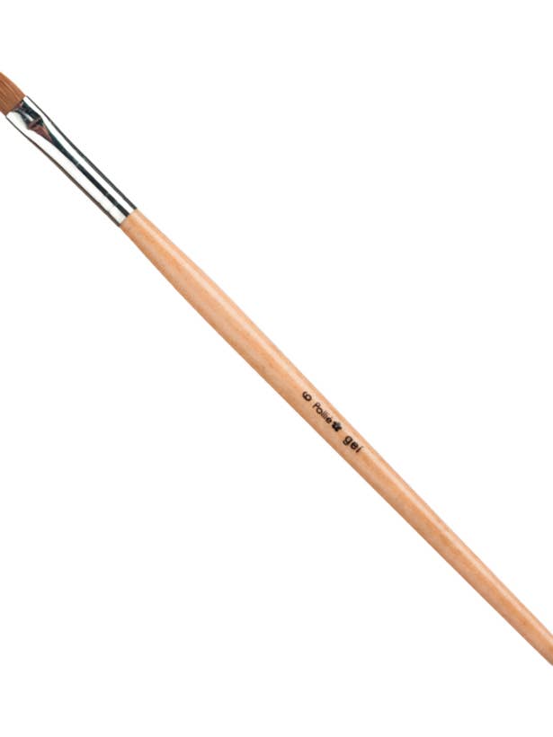 Gel nail brush size 6 wooden handle for wholesale by sesioMWorld - M·O·I Professional