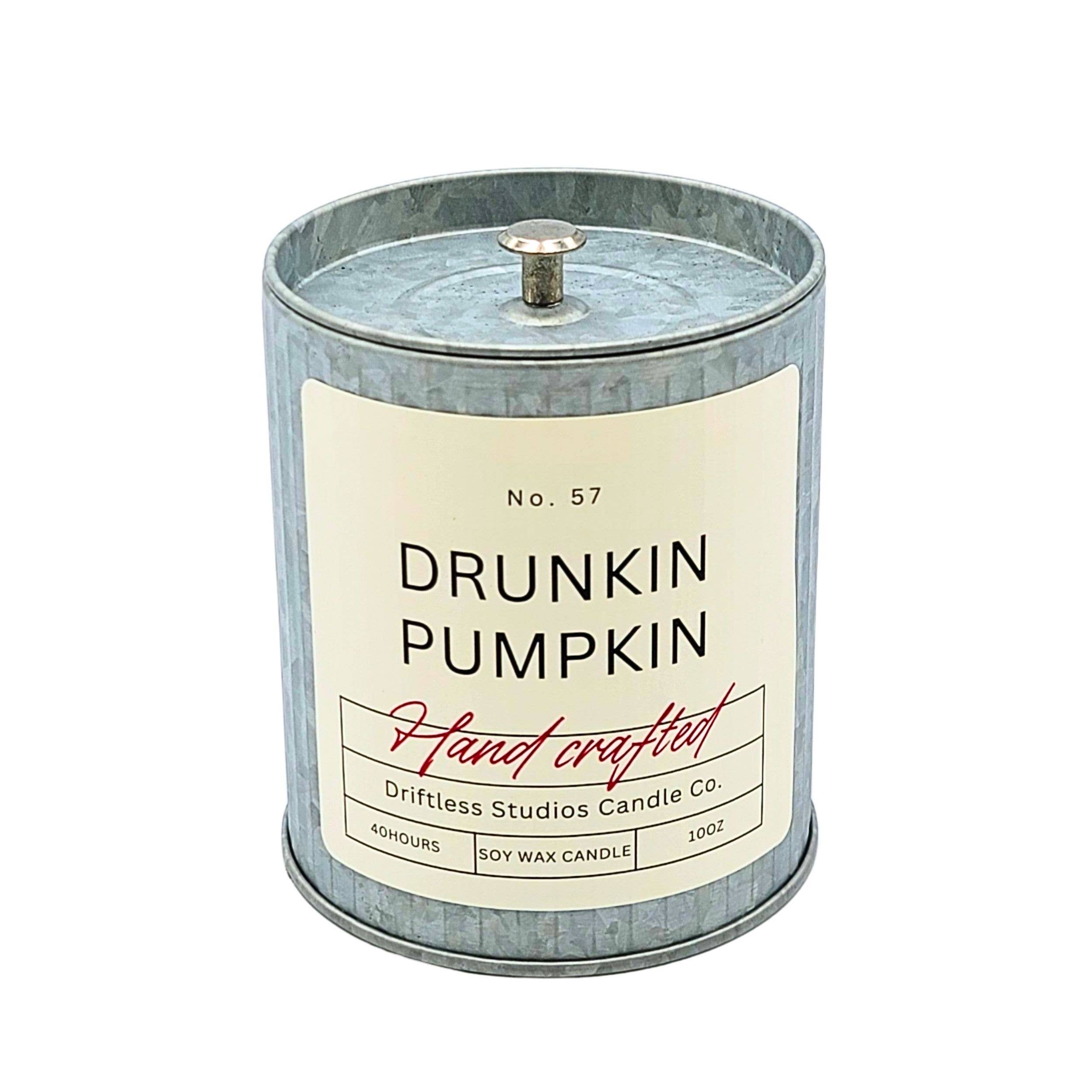 Driftless Studios - Wholesale Jar/Filled Candle - Drunkin Pumpkin Fall Farmhouse Candle - Halloween Candles