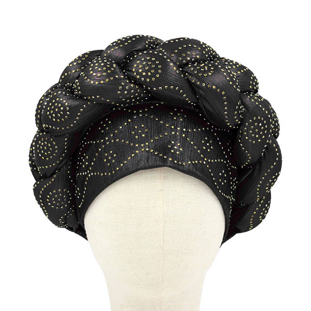 Sensibling Corp. - Wholesale Turban - Women's - Bling Studded Braided Turban Hair Wrap3