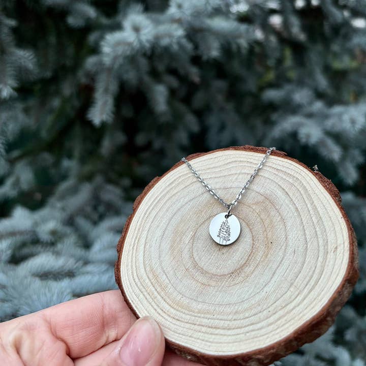 Arthousefern - Wholesale Pendant/Charm Necklace - 3 Little trees necklace- Stainless Steel6