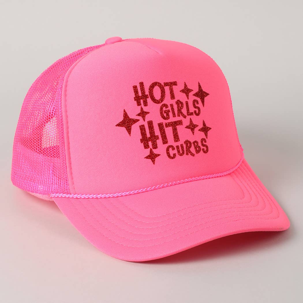 Fashion City - Wholesale Truckerpet - Dames - Heet Meiden Raken Stoepranden Glitter Logo Schuim Trucker Pet21