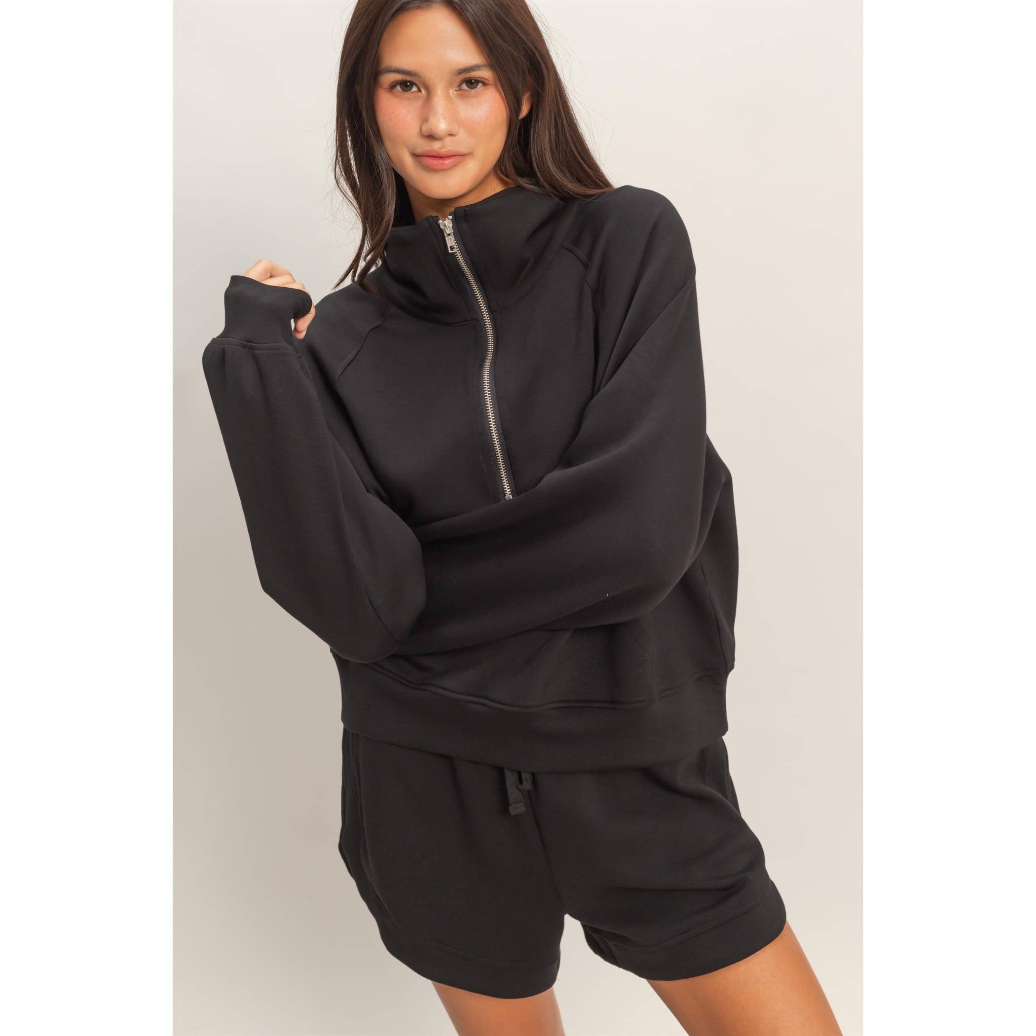 HYFVE - Wholesale Sweatshirt - Women's - Half-Zip Collar Pullover40
