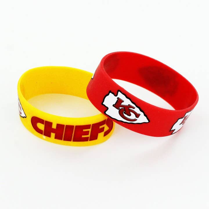 NFL Kansas City Chiefs Wide Bracelet, 2-Pack for wholesale by Aminco USA