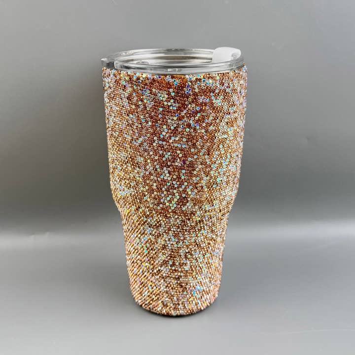 Ole - Wholesale Insulated Mug/Tumbler - Ceramic Rhinestone Stainless Steel Thermos Mug 30oz CR00136