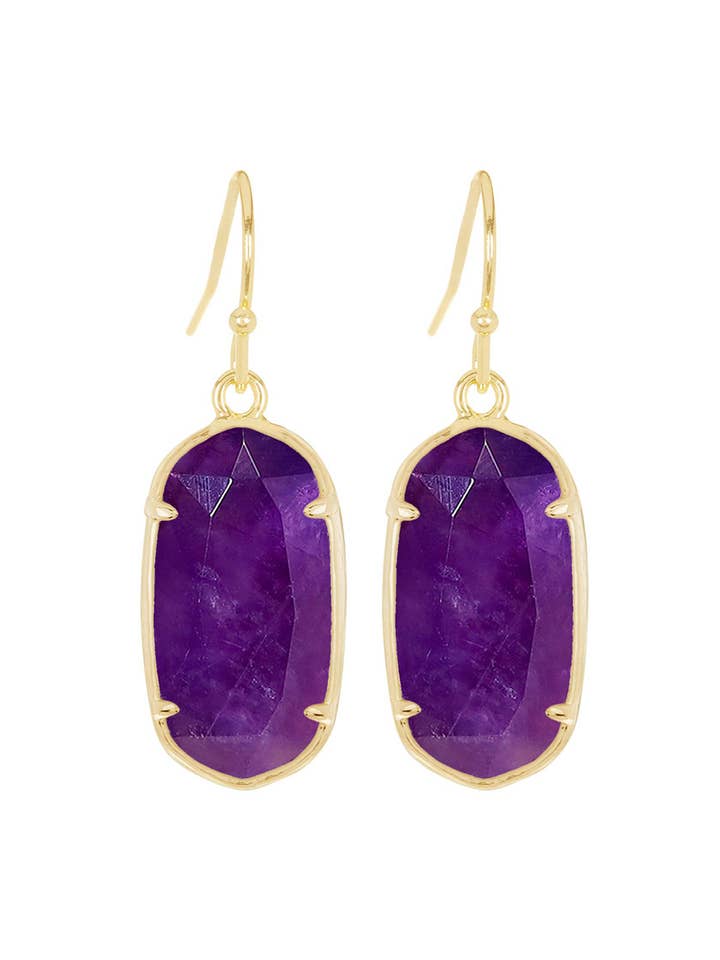 Pendientes colgantes Casey con amatista - GF para venta al por mayor de Zoey Simmons