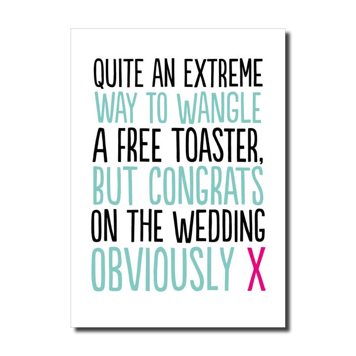 Grappige trouwkaart - 'Toaster' voor wholesale door The Buddy Fernandez Card Company