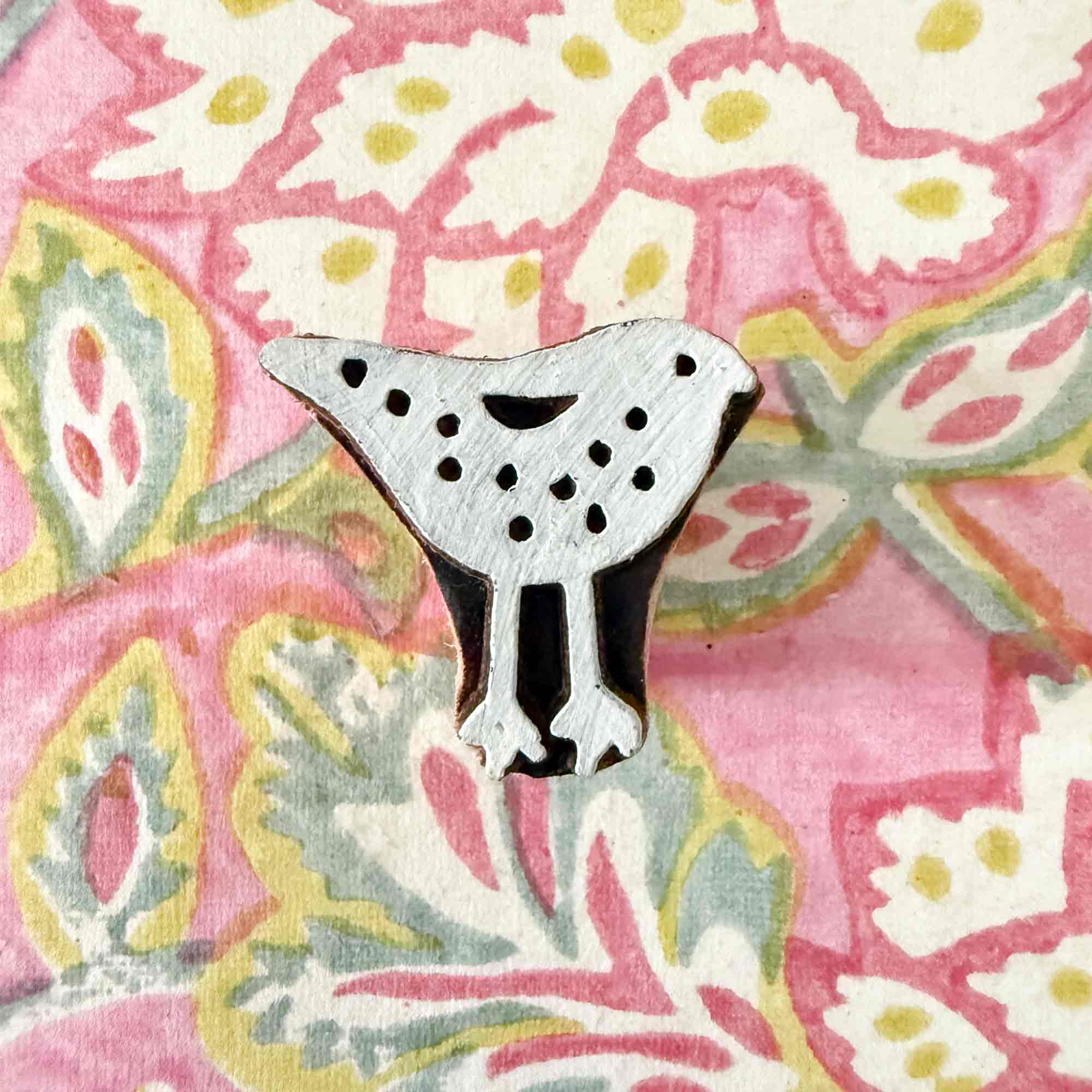 The Natural Paper Company – wholesale Rubber/decorative stamp – Tweet - Indian Wood Block Stamp | Retro Bird Wooden Stamp2