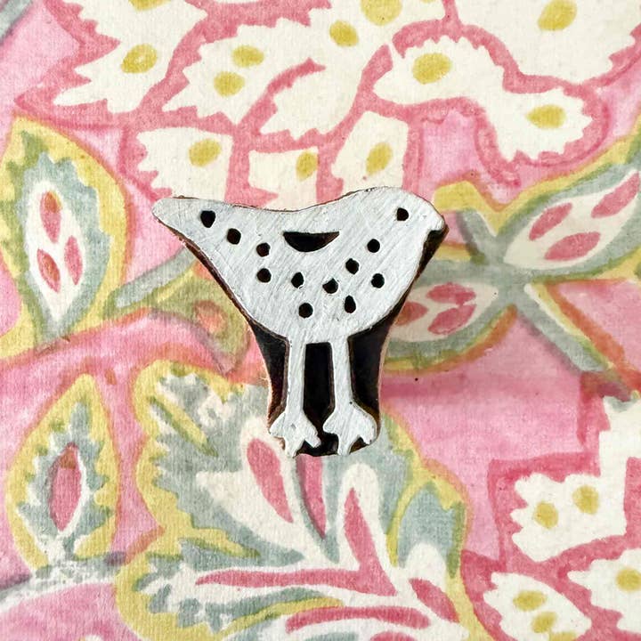 The Natural Paper Company - Wholesale Rubber/decorative stamp - Tweet - Indian Wood Block Stamp | Retro Bird Wooden Stamp2