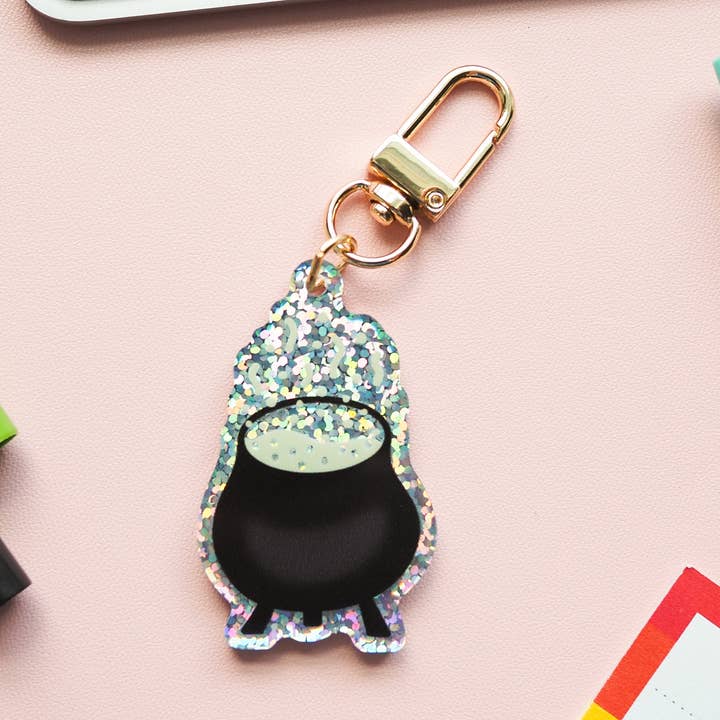 The Harpy Otter Co - Wholesale Keychain - Women's - Sparkly Witchy Cauldron Keychain Charm0