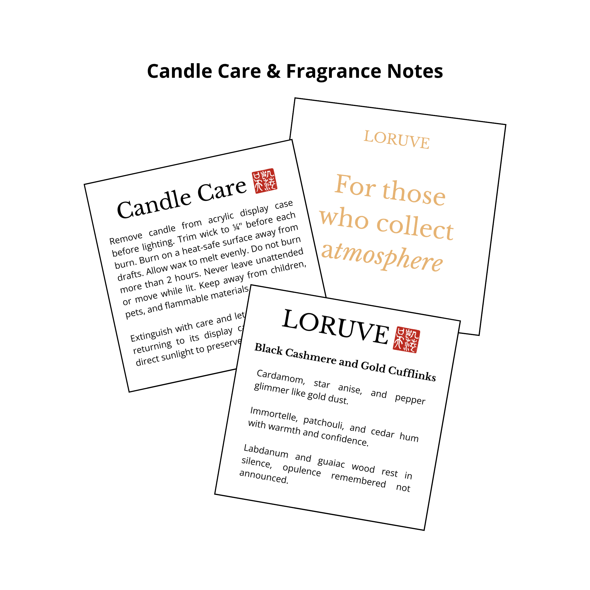 LORUVE – wholesale Jar/filled candle – Black Cashmere and Gold Cufflinks4