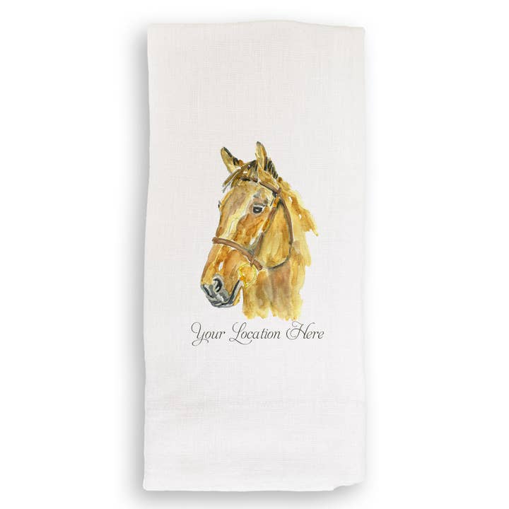 French Graffiti - Wholesale Tea Towel - Horse Head with Location2