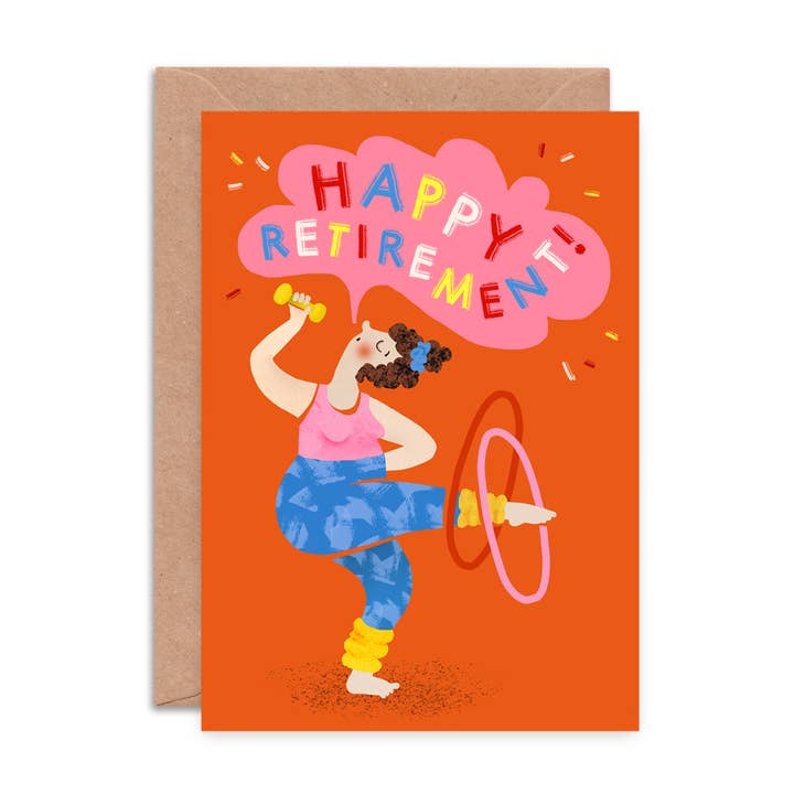 Retirement Dance Greeting Card | Funny Retirement Card for wholesale by Emily Nash Illustration Greeting Cards