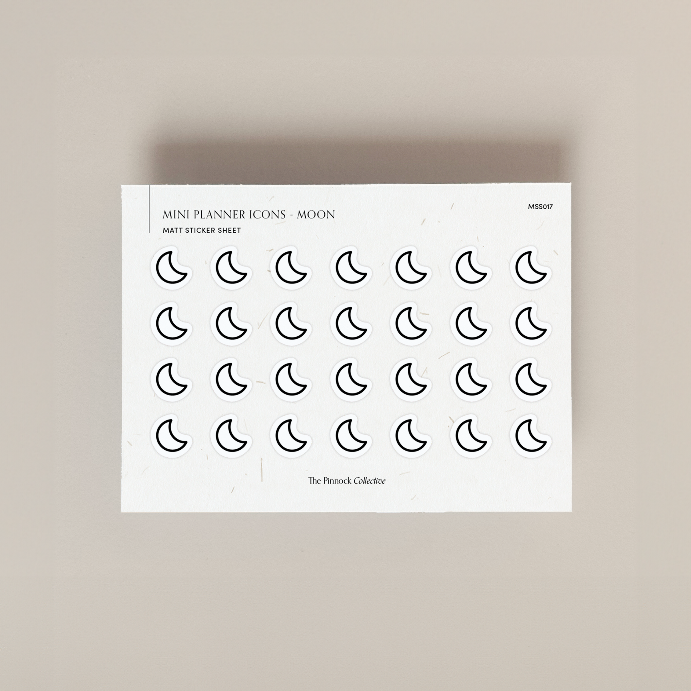 The Pinnock Collective – wholesale Sticker – Planner Minis - Moon0